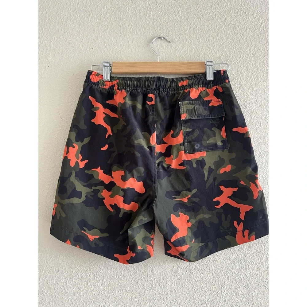 Psycho Bunny Boys XL 18-20 Swim Trunks Orange Camo Shorts Liner Cut Out Read *